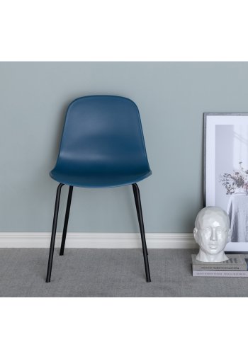 VENTURE DESIGN Arctic spisebordsstol - bl plastik og sort metal