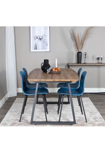 VENTURE DESIGN Arctic spisebordsstol - bl plastik og sort metal