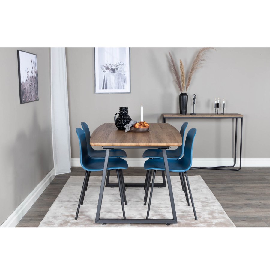 VENTURE DESIGN Arctic spisebordsstol - bl plastik og sort metal