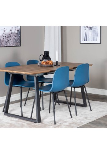 VENTURE DESIGN Arctic spisebordsstol - bl plastik og sort metal