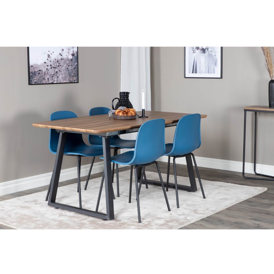 VENTURE DESIGN Arctic spisebordsstol - bl plastik og sort metal