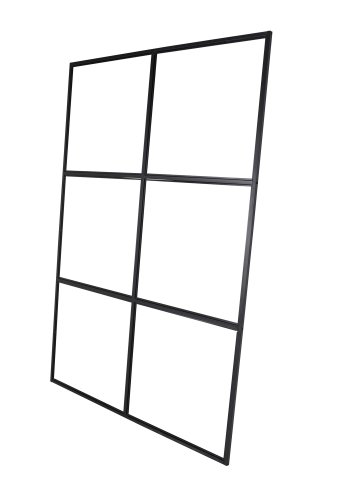 VENTURE DESIGN Leif rumdeler - glas og sort metal (150x210)