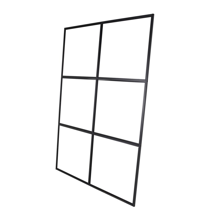 VENTURE DESIGN Leif rumdeler - glas og sort metal (150x210)