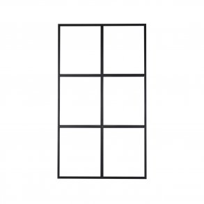 VENTURE DESIGN Leif rumdeler - glas og sort metal (120x210)