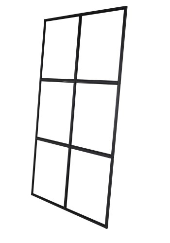 VENTURE DESIGN Leif rumdeler - glas og sort metal (120x210)