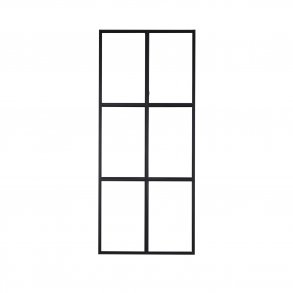 VENTURE DESIGN Leif rumdeler - glas og sort metal (90x210)