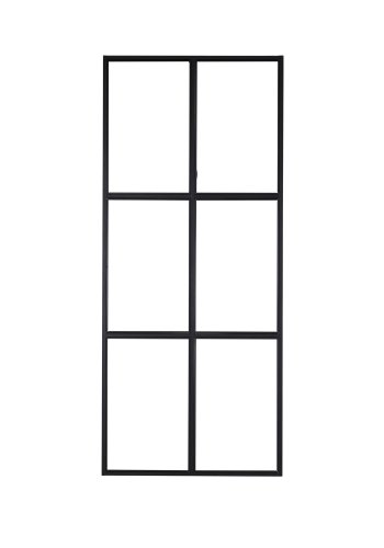 VENTURE DESIGN Leif rumdeler - glas og sort metal (90x210)