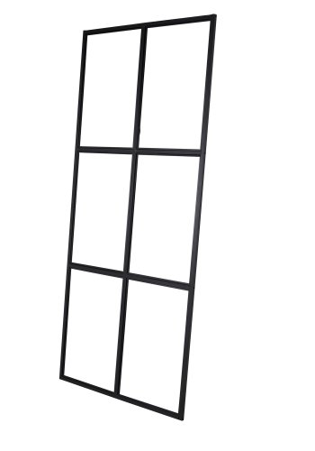 VENTURE DESIGN Leif rumdeler - glas og sort metal (90x210)