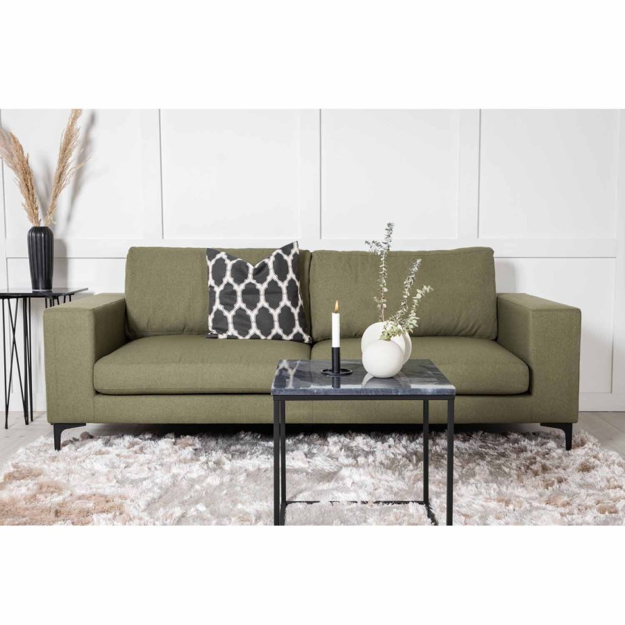 VENTURE DESIGN Bolero 3 pers. sofa - grn polyester og sort metal
