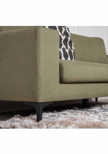 VENTURE DESIGN Bolero 3 pers. sofa - grn polyester og sort metal