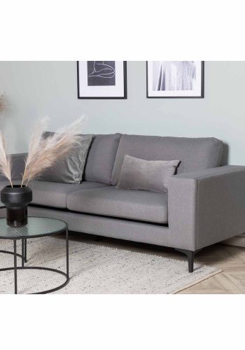 VENTURE DESIGN Bolero 3 pers. sofa - gr polyester og sort metal