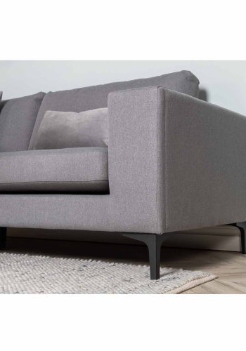 VENTURE DESIGN Bolero 3 pers. sofa - gr polyester og sort metal