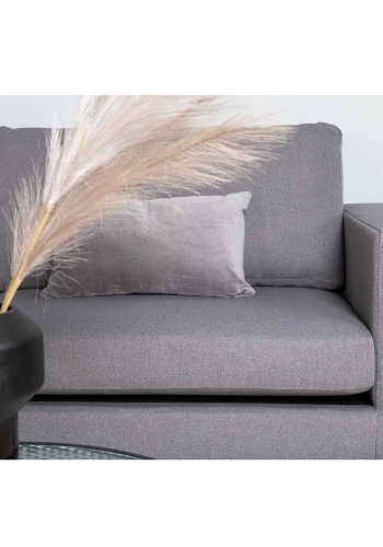 VENTURE DESIGN Bolero 3 pers. sofa - gr polyester og sort metal