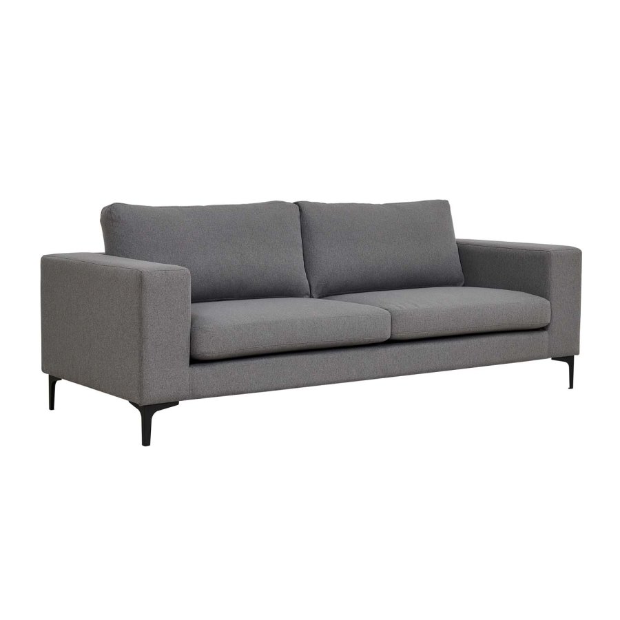 VENTURE DESIGN Bolero 3 pers. sofa - gr polyester og sort metal
