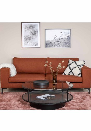 VENTURE DESIGN Bolero 3 pers. sofa - rust polyester og sort metal