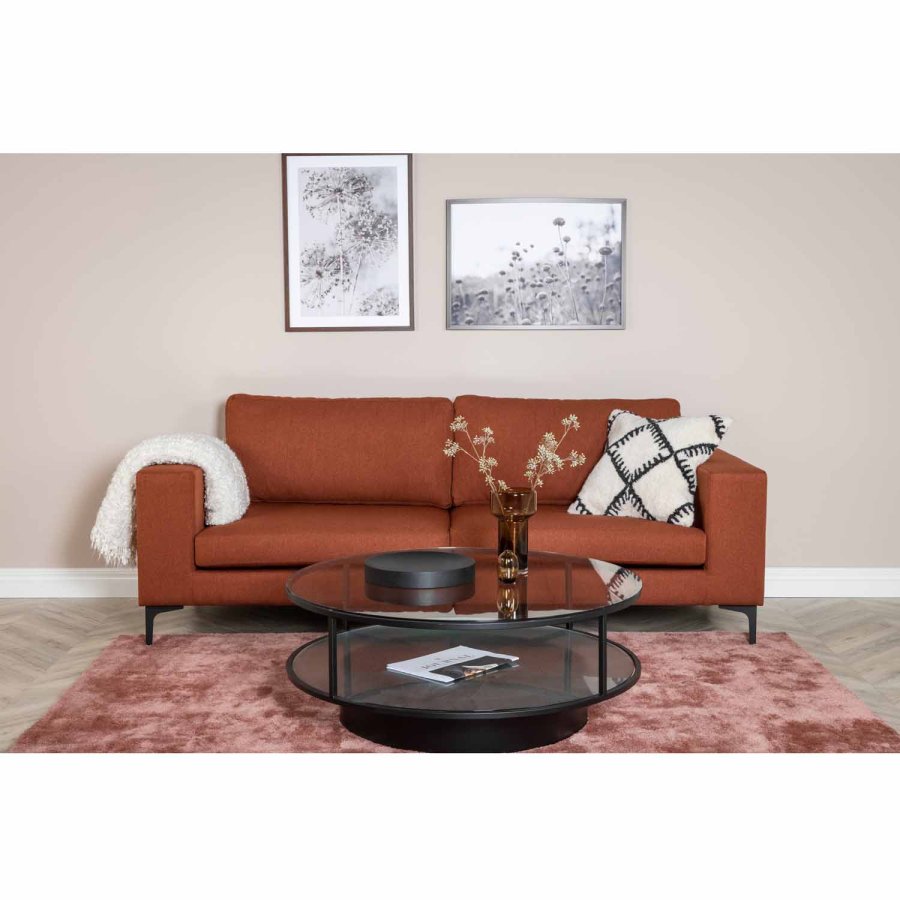 VENTURE DESIGN Bolero 3 pers. sofa - rust polyester og sort metal