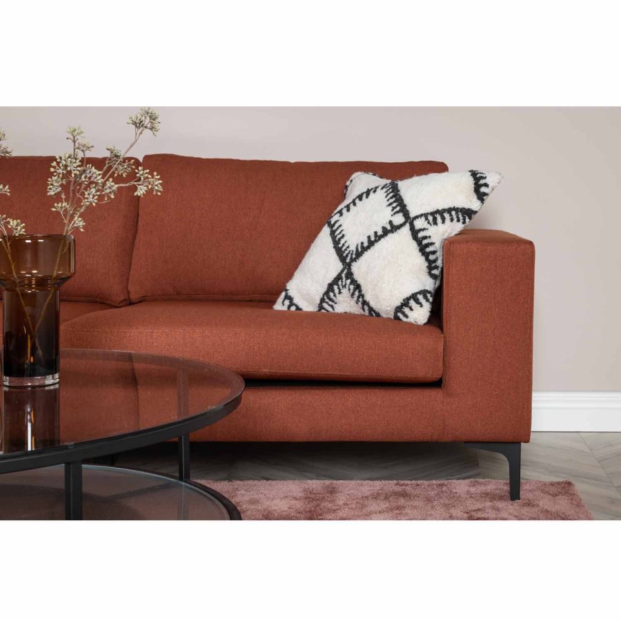 VENTURE DESIGN Bolero 3 pers. sofa - rust polyester og sort metal