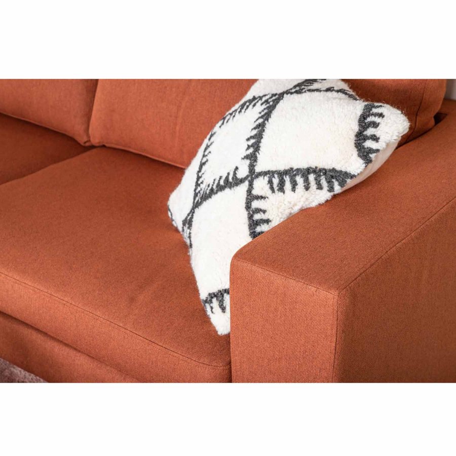 VENTURE DESIGN Bolero 3 pers. sofa - rust polyester og sort metal