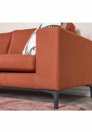 VENTURE DESIGN Bolero 3 pers. sofa - rust polyester og sort metal
