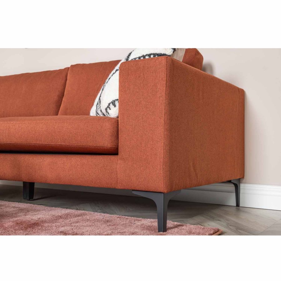 VENTURE DESIGN Bolero 3 pers. sofa - rust polyester og sort metal
