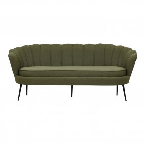 VENTURE DESIGN Calais 3 personers sofa - grn polyester og sort metal