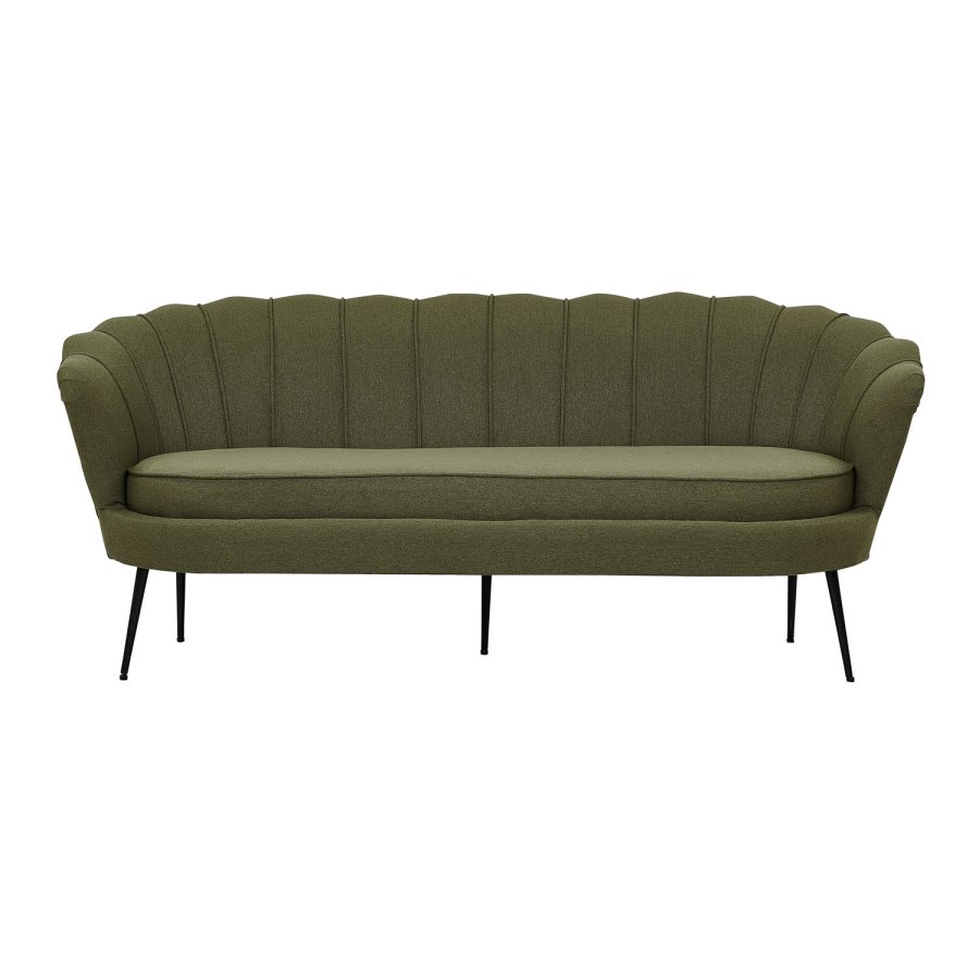 VENTURE DESIGN Calais 3 personers sofa - grn polyester og sort metal