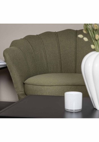 VENTURE DESIGN Calais 3 personers sofa - grn polyester og sort metal