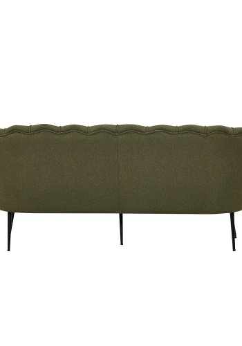 VENTURE DESIGN Calais 3 personers sofa - grn polyester og sort metal