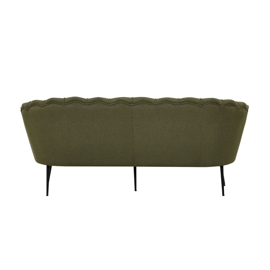 VENTURE DESIGN Calais 3 personers sofa - grn polyester og sort metal