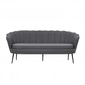 VENTURE DESIGN Calais 3 personers sofa - gr polyester og sort metal