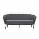 VENTURE DESIGN Calais 3 personers sofa - gr polyester og sort metal