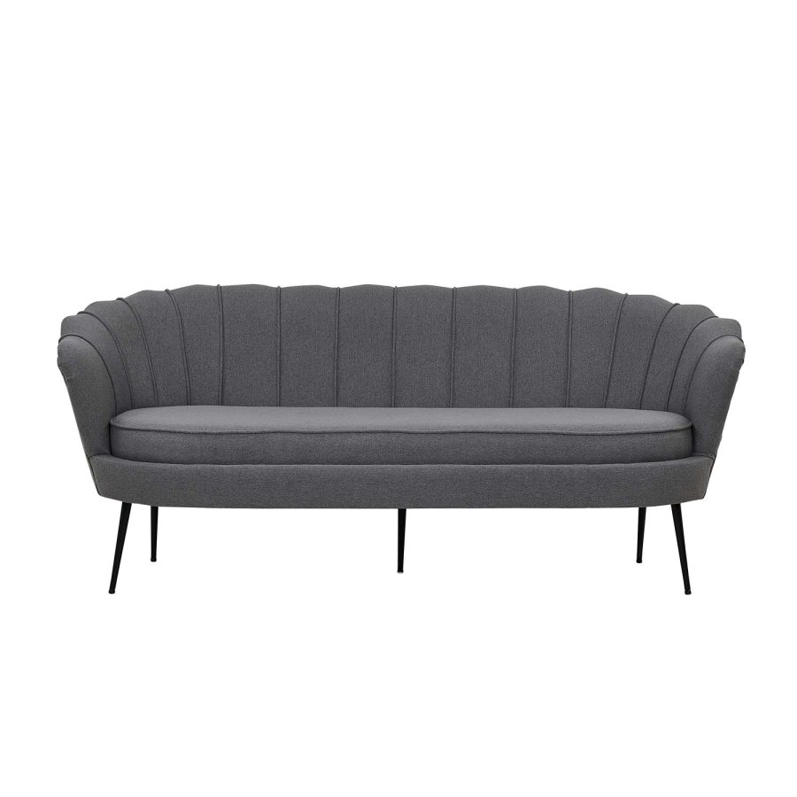 VENTURE DESIGN Calais 3 personers sofa - gr polyester og sort metal