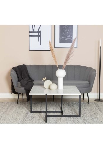 VENTURE DESIGN Calais 3 personers sofa - gr polyester og sort metal