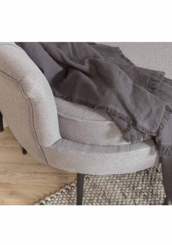 VENTURE DESIGN Calais 3 personers sofa - gr polyester og sort metal