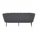 VENTURE DESIGN Calais 3 personers sofa - gr polyester og sort metal
