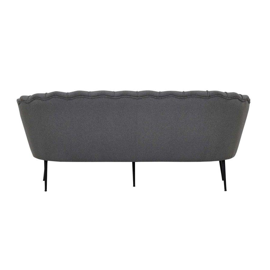 VENTURE DESIGN Calais 3 personers sofa - gr polyester og sort metal