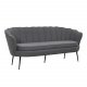 VENTURE DESIGN Calais 3 personers sofa - gr polyester og sort metal