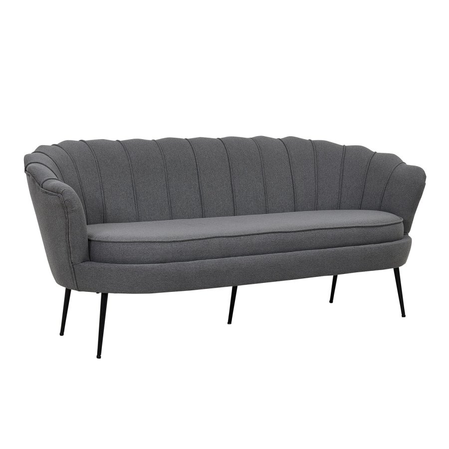 VENTURE DESIGN Calais 3 personers sofa - gr polyester og sort metal