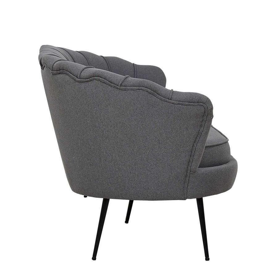 VENTURE DESIGN Calais 3 personers sofa - gr polyester og sort metal