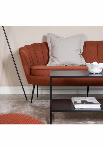 VENTURE DESIGN Calais 3 personers sofa - rust polyester og sort metal