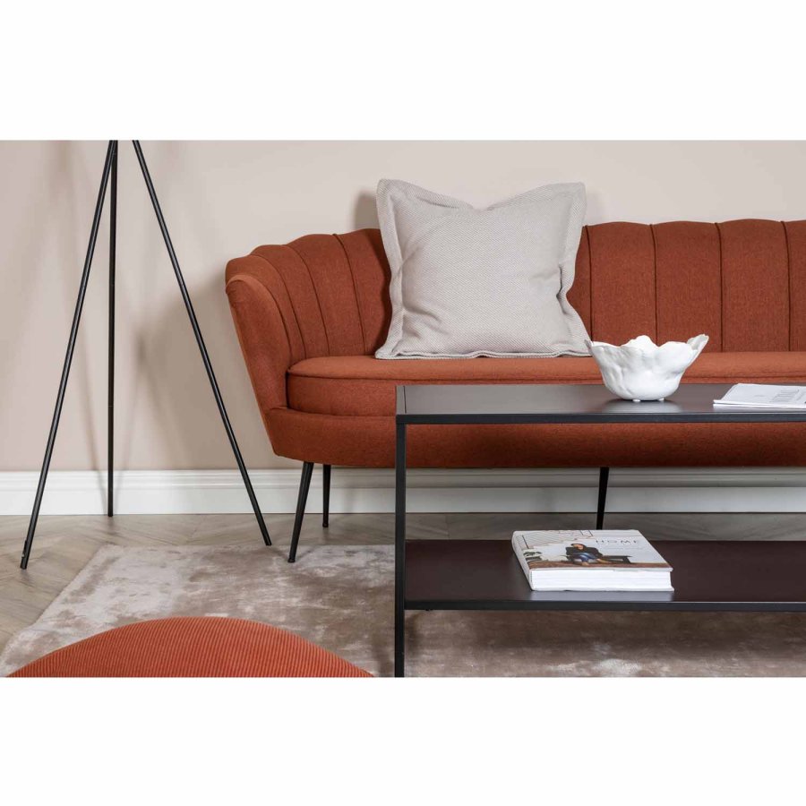 VENTURE DESIGN Calais 3 personers sofa - rust polyester og sort metal