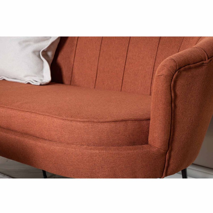 VENTURE DESIGN Calais 3 personers sofa - rust polyester og sort metal