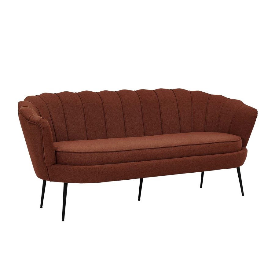 VENTURE DESIGN Calais 3 personers sofa - rust polyester og sort metal