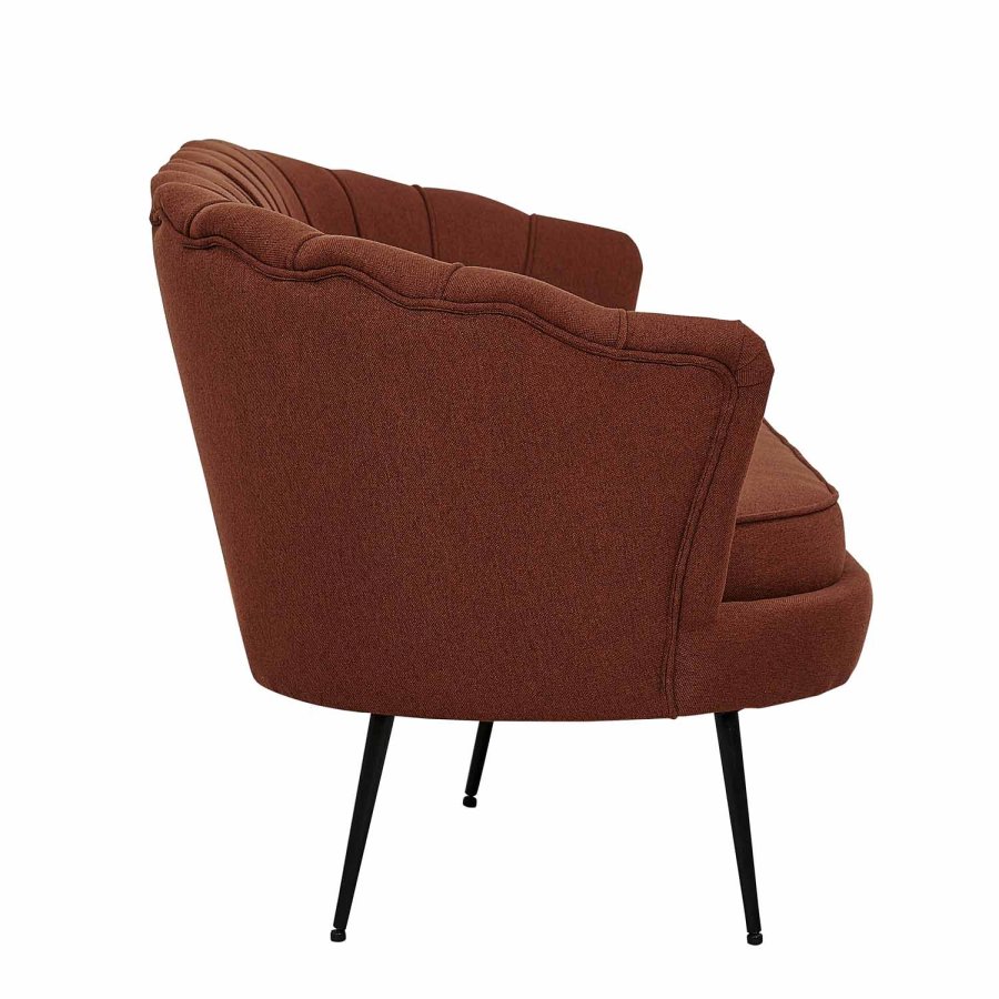 VENTURE DESIGN Calais 3 personers sofa - rust polyester og sort metal