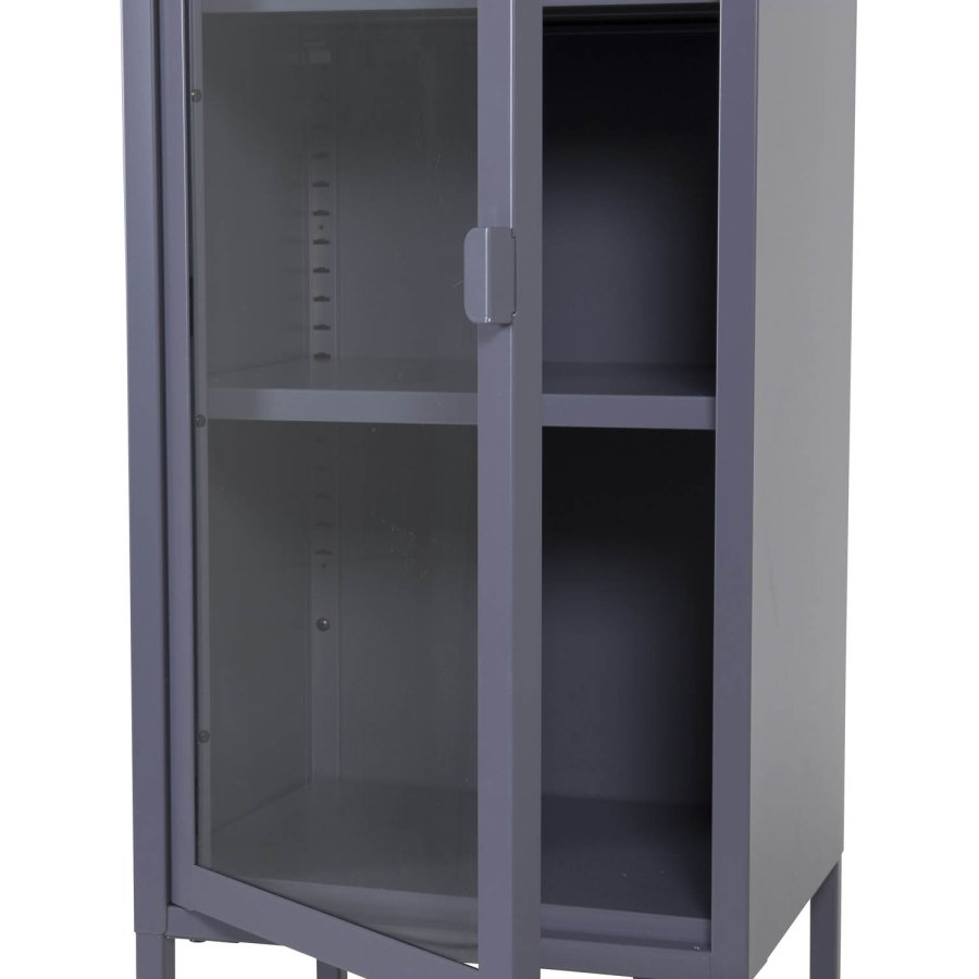 VENTURE DESIGN High Thin skab, m. 1 lge og 3 hylder - glas og gr stl