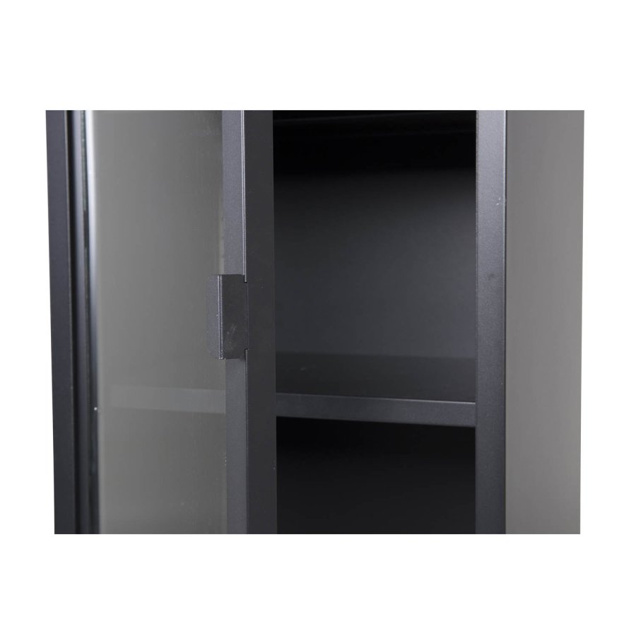 VENTURE DESIGN High Thin skab, m. 1 lge og 3 hylder - glas og sort stl