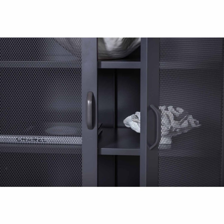 VENTURE DESIGN Low skab, m. 2 mesh lger og 2 hylder - gr stl