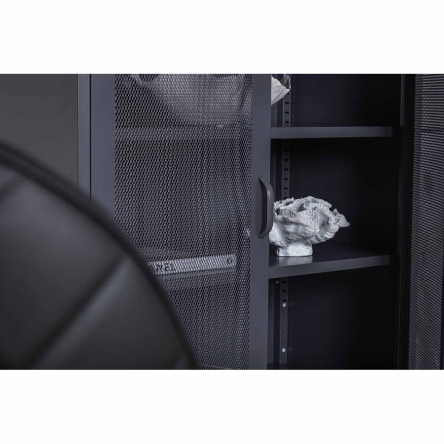 VENTURE DESIGN Low skab, m. 2 mesh lger og 2 hylder - gr stl