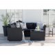 VENTURE DESIGN Haiti modul sofast - sorte hynder og sort glas, polyrattan og stl