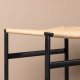 VENTURE DESIGN Polly barstol, m. fodsttte - natur rattan/gummitr og sort stl